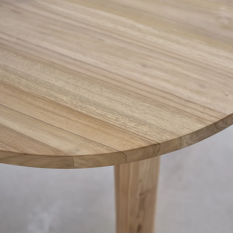 Table basse en teck massif Ø 80 cm