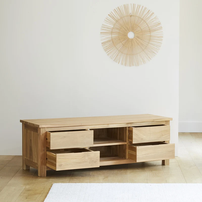 Meuble TV en teck massif 150 cm