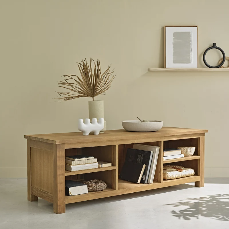 Meuble TV en teck massif 150 cm