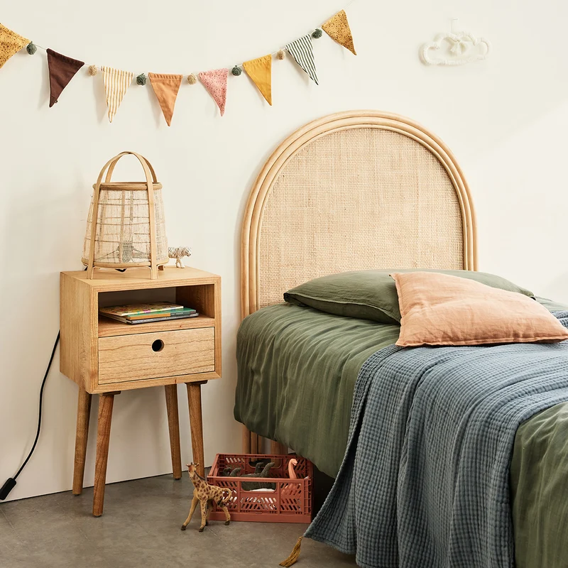 Tête de lit en rotin et cannage 90 cm