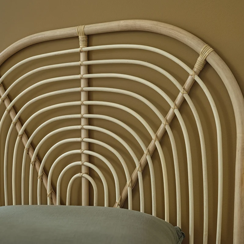 Tête de lit enfant arrondie en rotin 90 cm