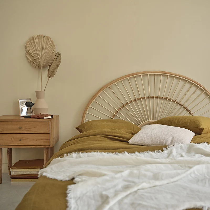 Tête de lit arrondie en rotin 160 cm