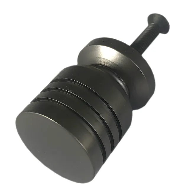 Bouton de meuble cylindrique Tour, aluminium noir
