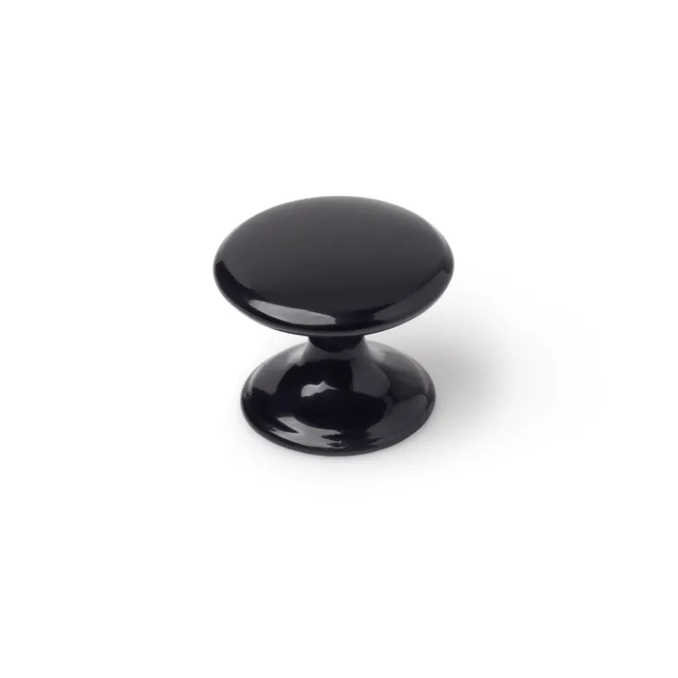 Lot de 4 boutons de meuble Rond zamak, noir REI H.27 x l.33 x P.33 mm