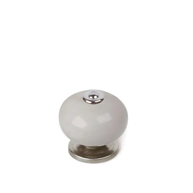 Bouton de meuble Boule, porcelaine gris foncé brillant, Diam.40 mm