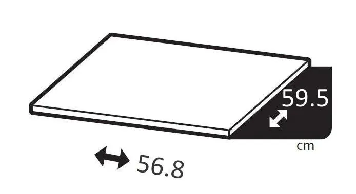 Tablette SPACEO, anthracite H.1.6xl.56.8xP.59.5cm