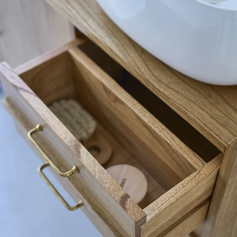 Meuble sous vasque en mindi massif 135 cm