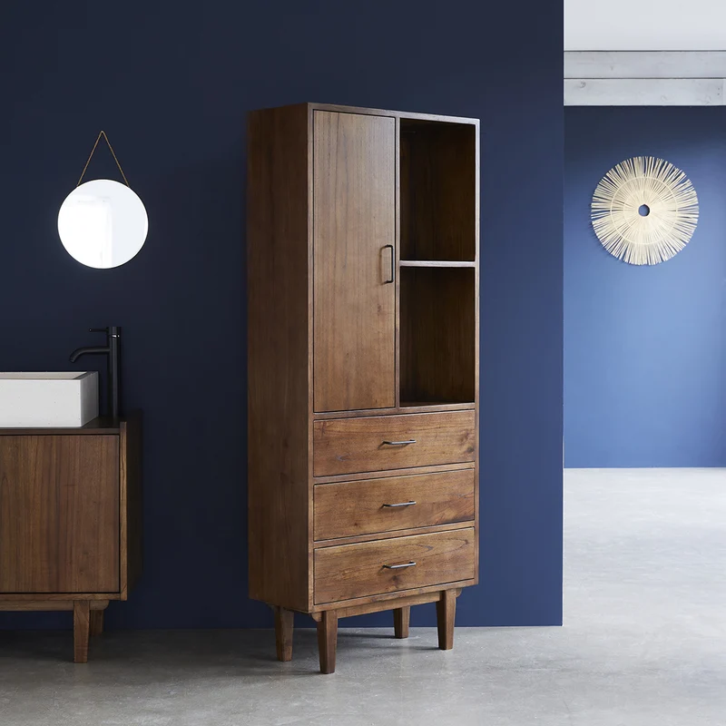 Double colonne de salle de bain en mindi massif 170 cm