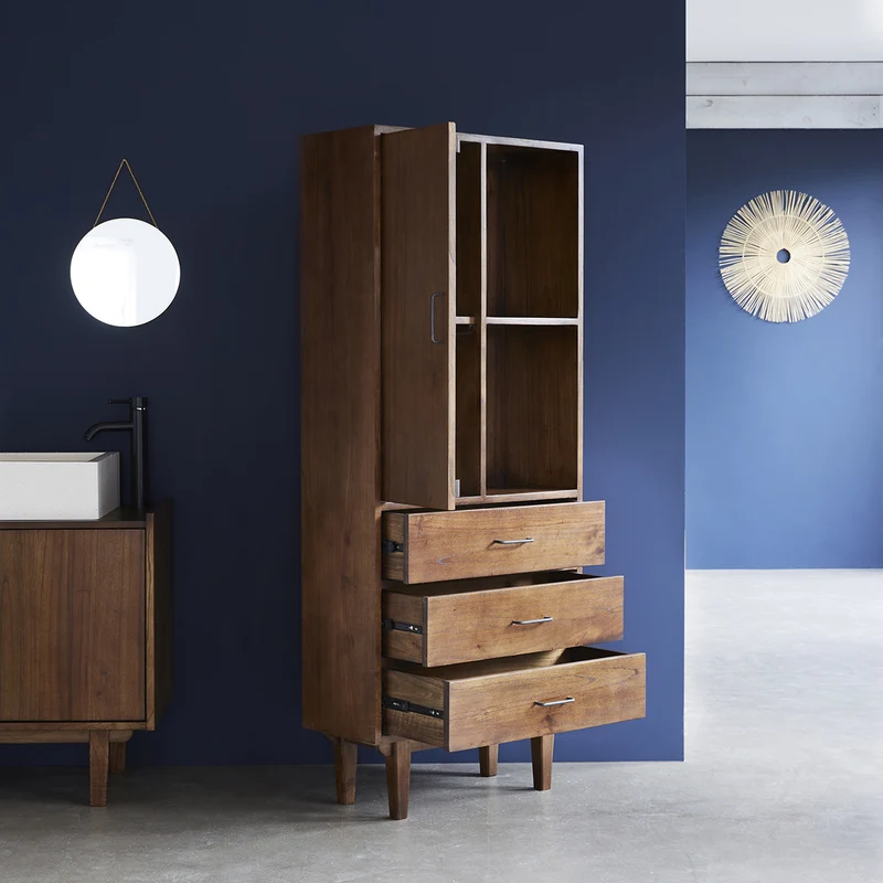 Double colonne de salle de bain en mindi massif 170 cm