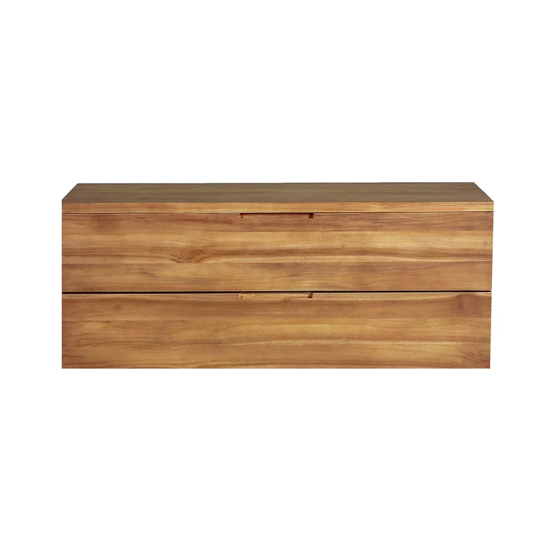 Meuble sous vasque en teck massif suspendu 115 cm