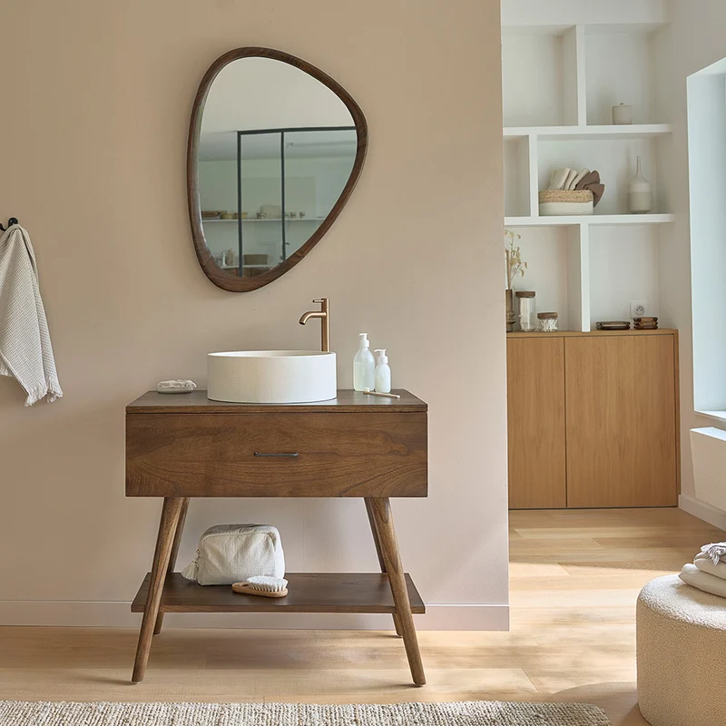 Meuble de salle de bain en mindi massif 80 cm
