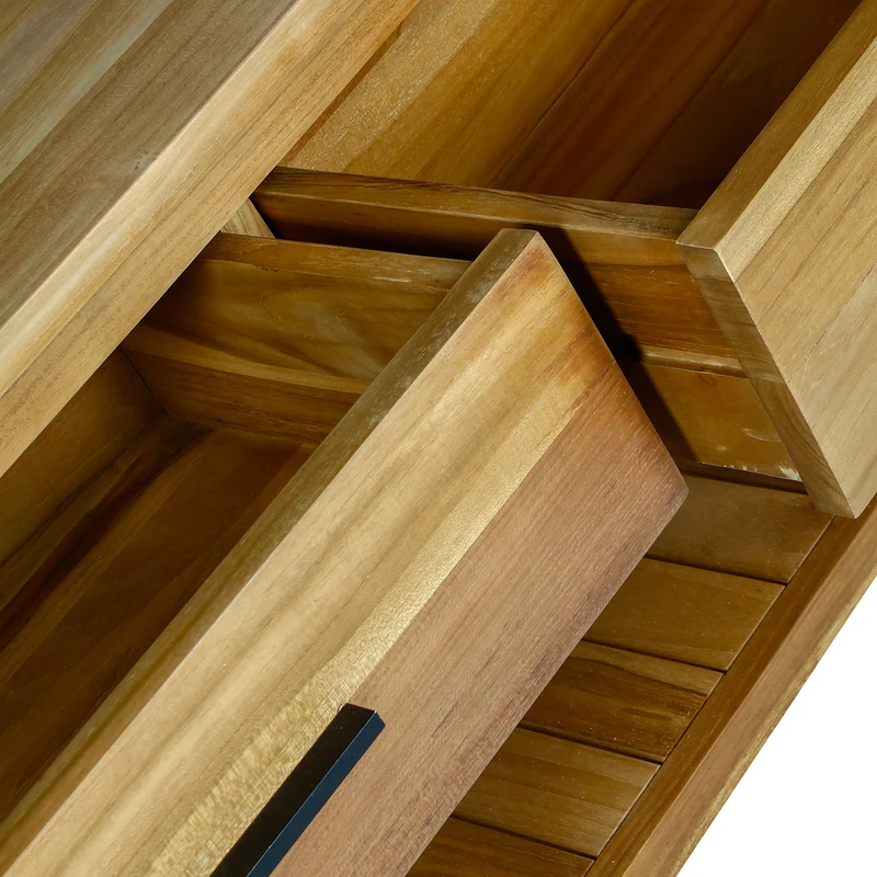 Meuble sous vasque en teck massif 135 cm