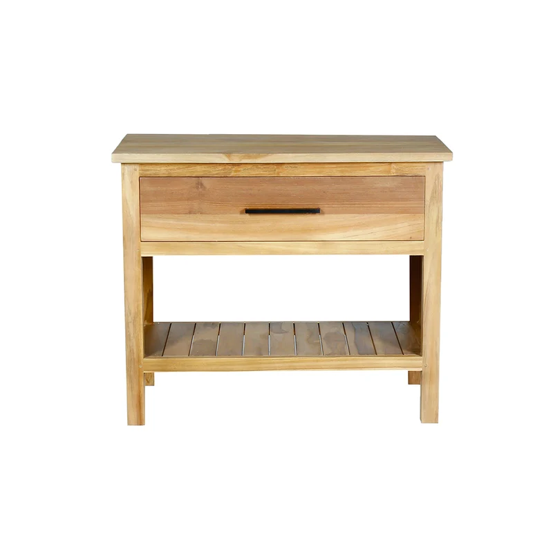 Meuble sous vasque en teck massif 90 cm