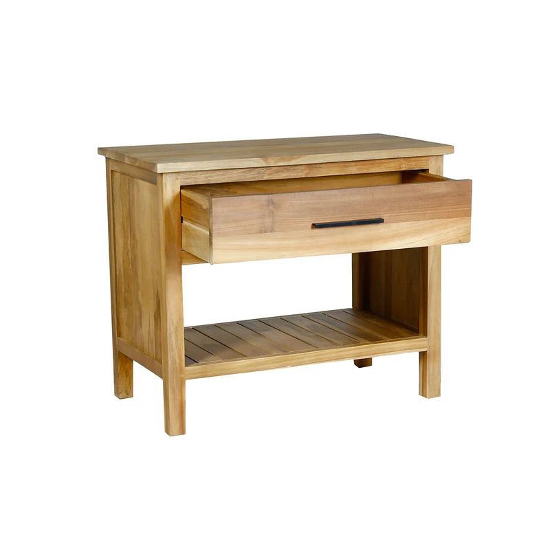 Meuble sous vasque en teck massif 90 cm