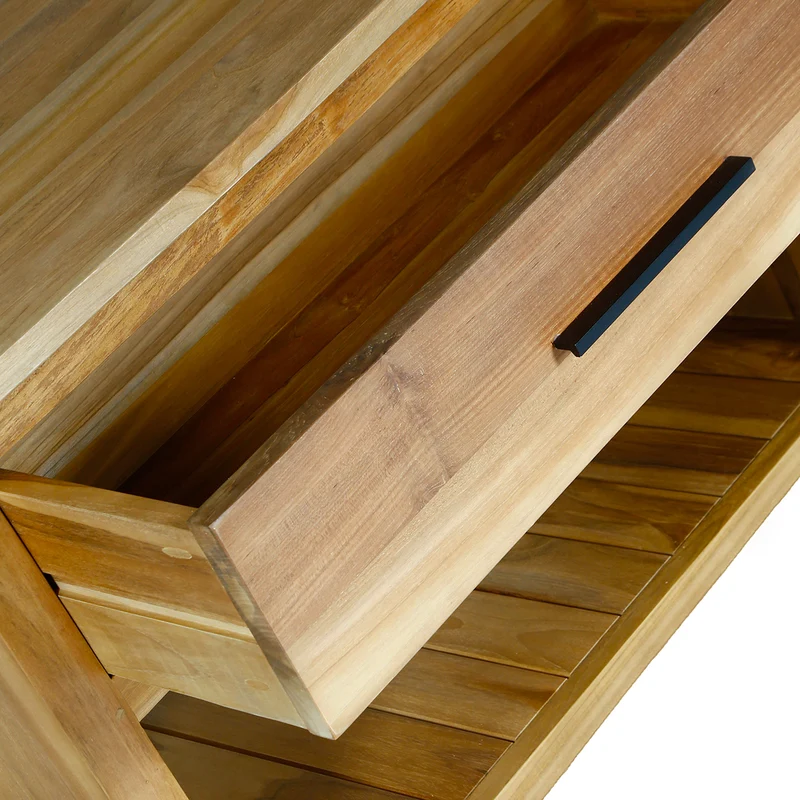 Meuble sous vasque en teck massif 90 cm