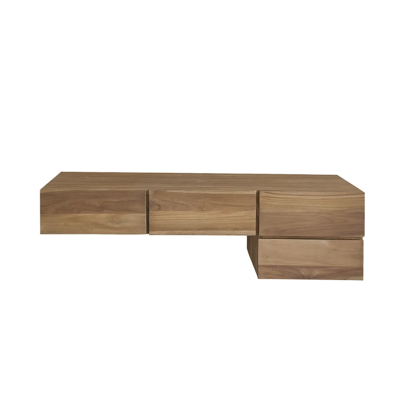 Meuble sous vasque en teck massif suspendu 145 cm