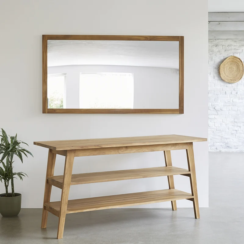 Meuble de salle de bain en teck massif 2 planches 150 cm