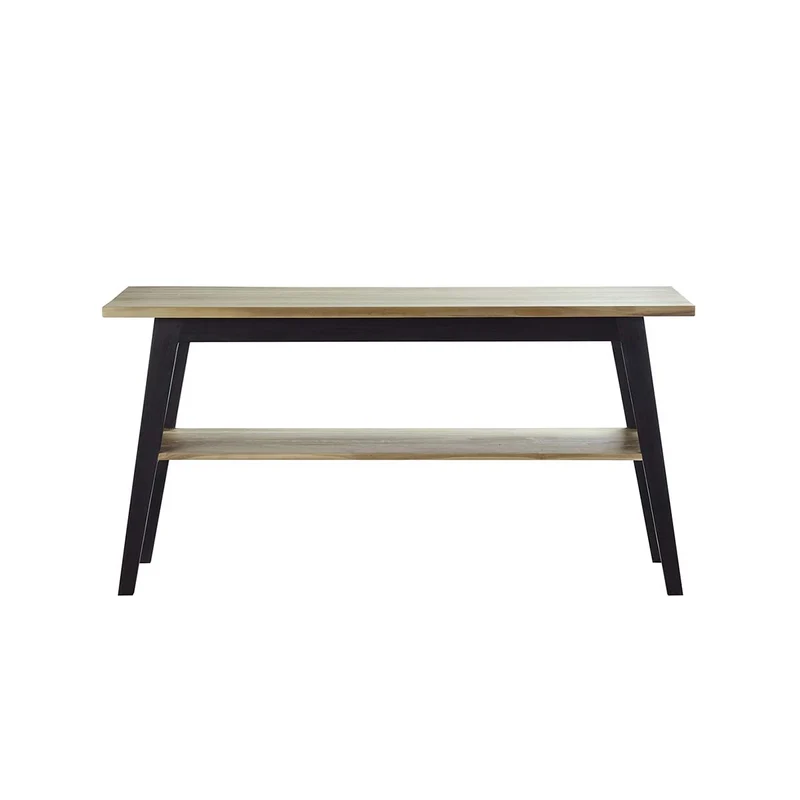 Meuble de salle de bain en teck massif pieds noirs 150 cm
