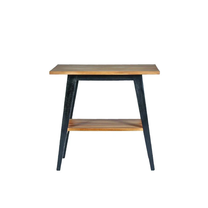 Meuble de salle de bain en teck massif pieds noirs 80 cm