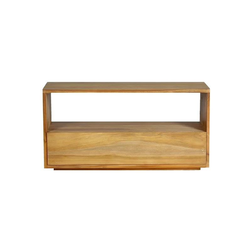Meuble TV en teck massif 90 cm