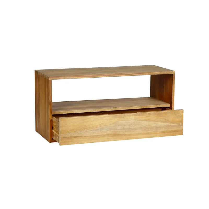 Meuble TV en teck massif 90 cm