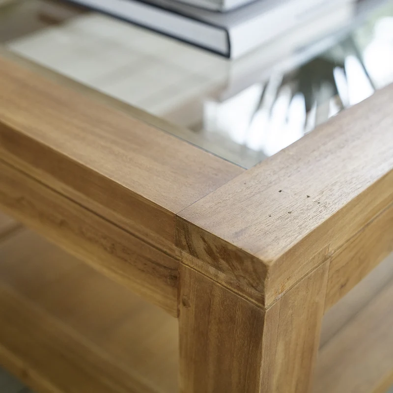 Table basse en teck massif 120 cm