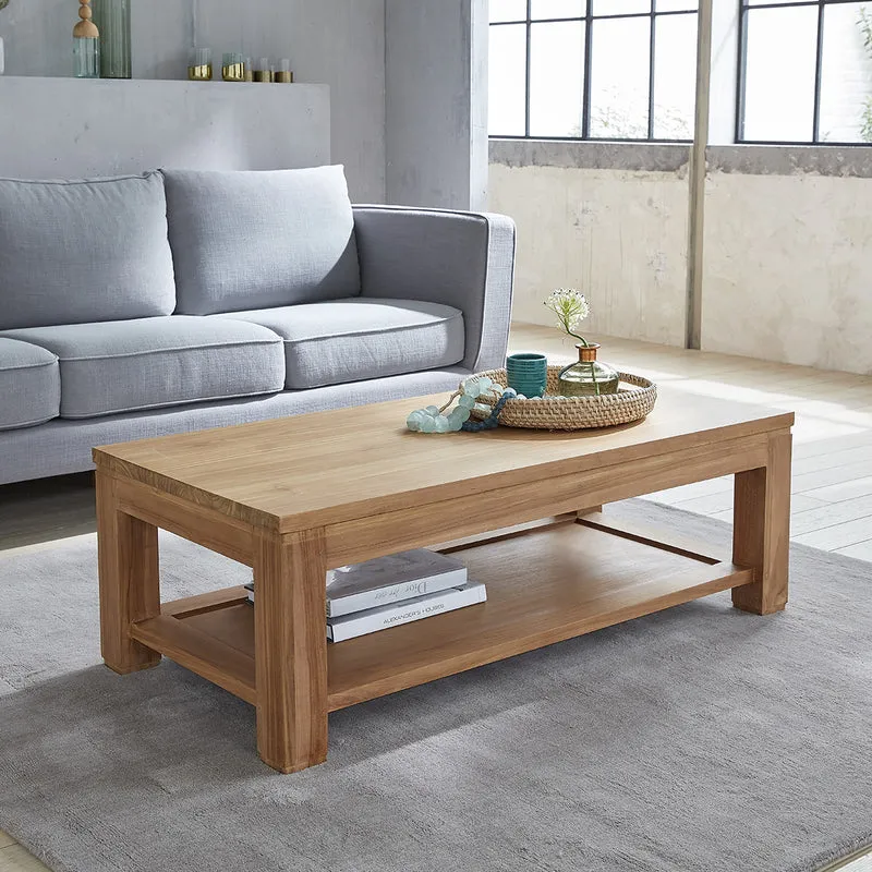 Table basse en teck massif 120 cm