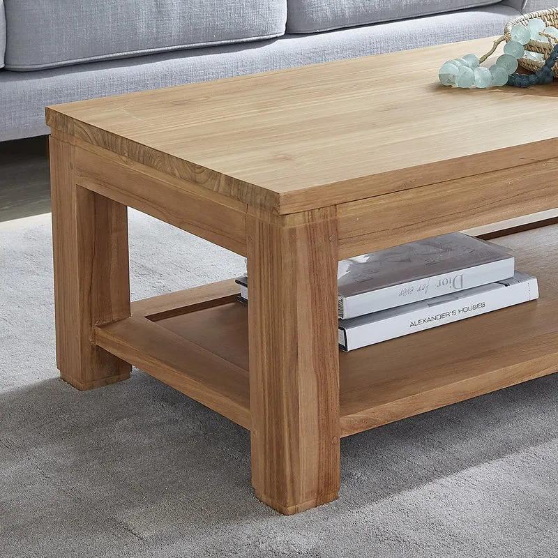 Table basse en teck massif 120 cm