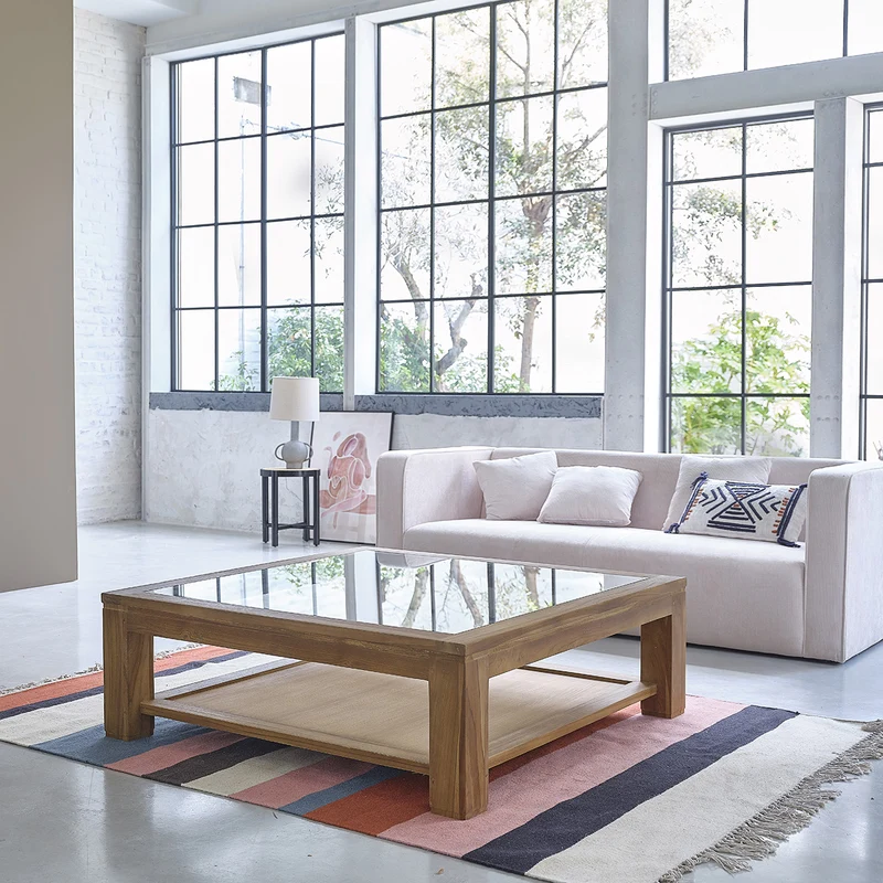 Table basse en teck massif 120 cm
