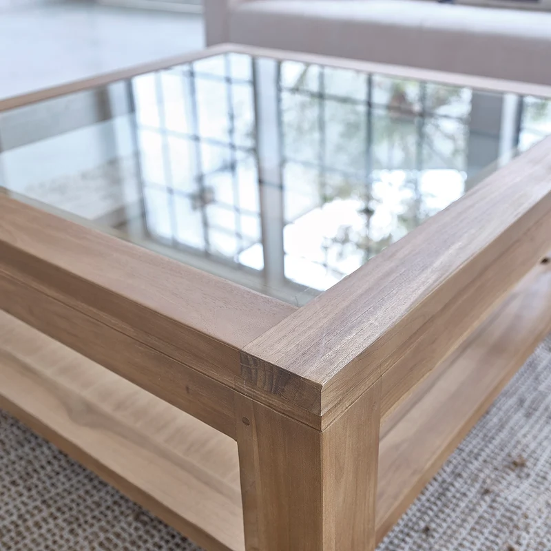 Table basse en teck massif 100 cm