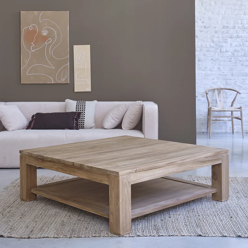 Table basse en teck massif 120 cm