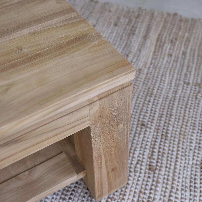 Table basse en teck massif 100 cm