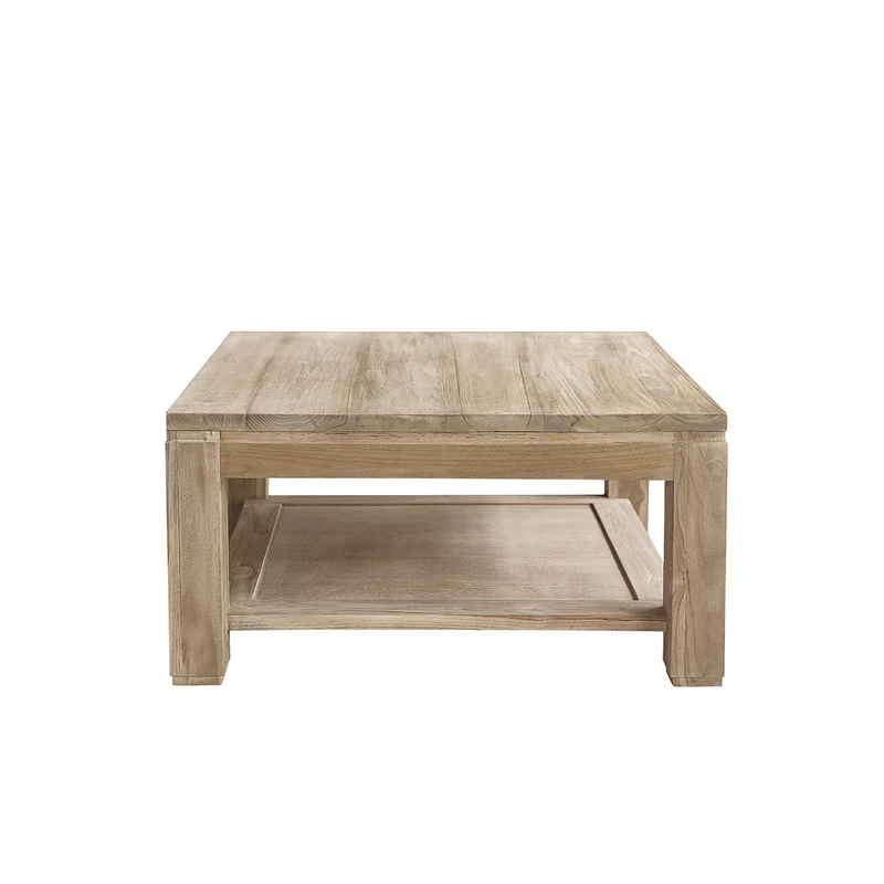 Table basse en teck massif 80 cm