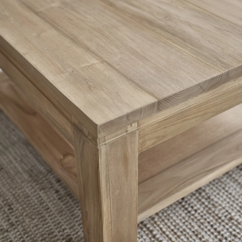 Table basse en teck massif 80 cm