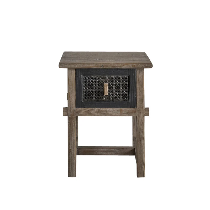 Table de chevet en bois recyclé massif 45 cm