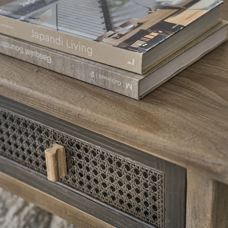 Table basse en bois recyclé massif 110 cm