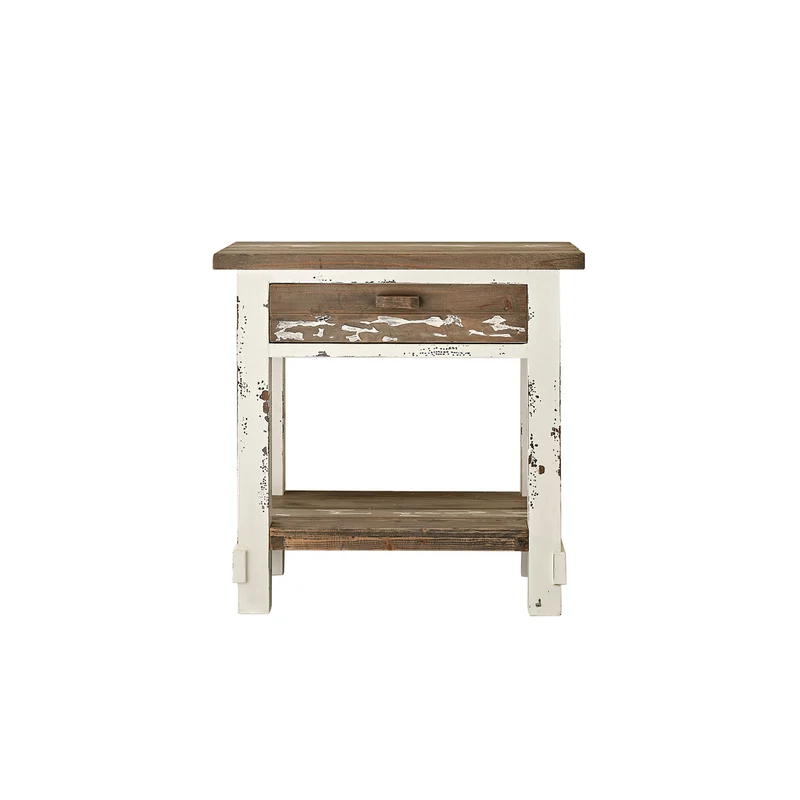 Meuble sous vasque en bois recyclé massif 80 cm