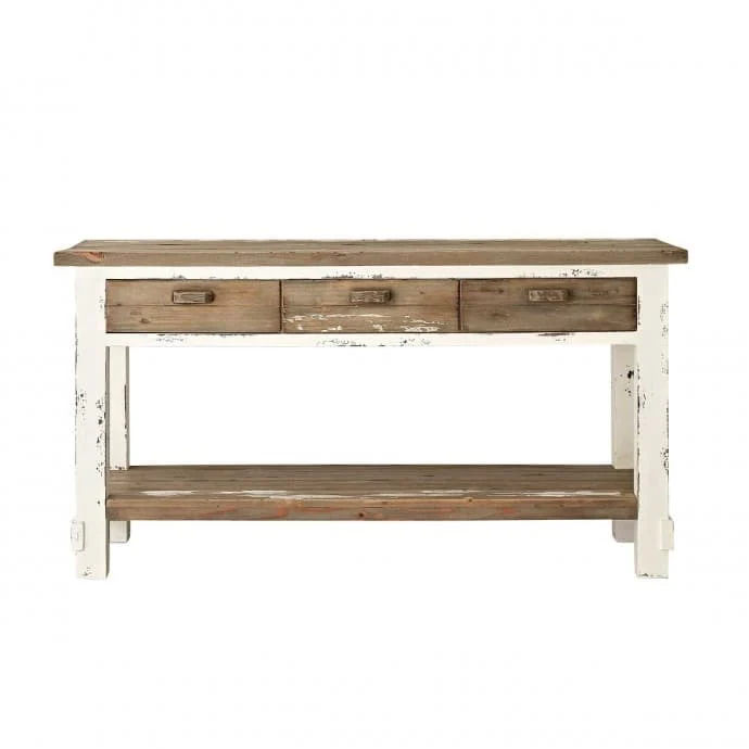 Meuble sous vasque en bois recyclé massif 150 cm