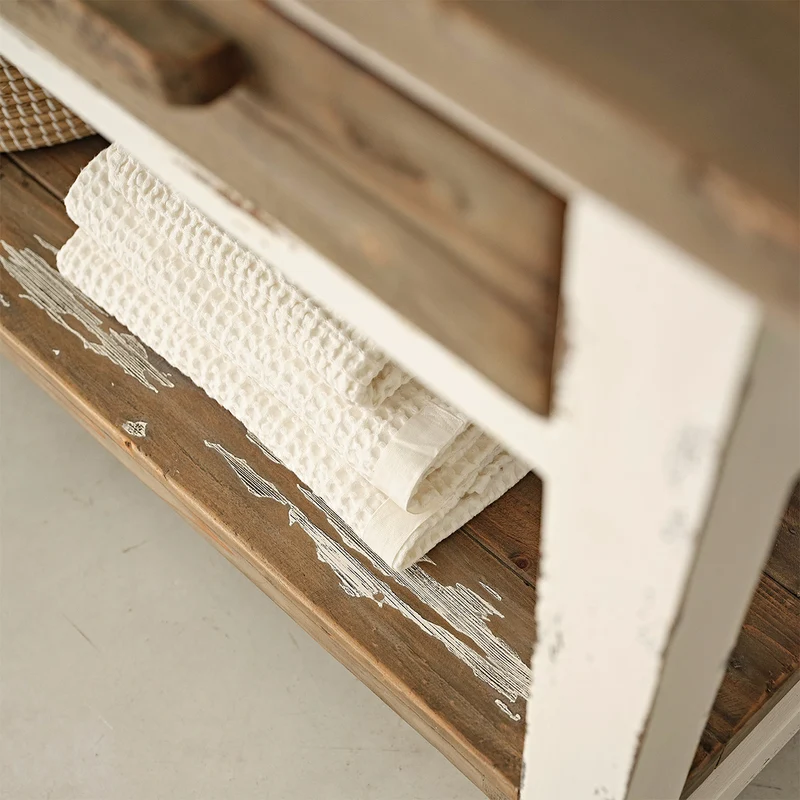 Meuble sous vasque en bois recyclé massif 150 cm