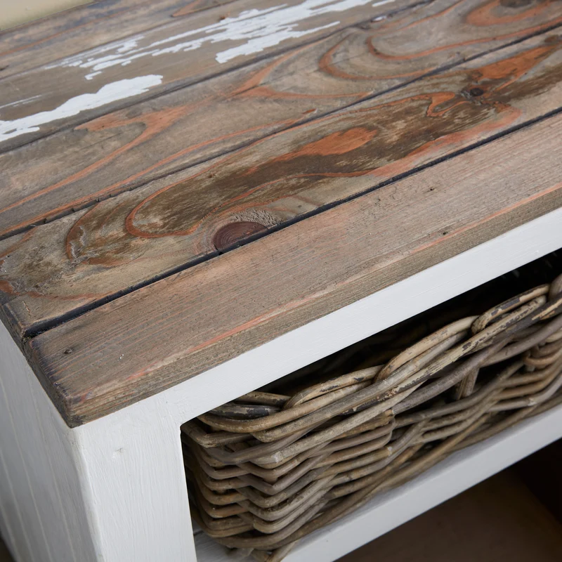 Table de chevet en bois recyclé massif 45 cm