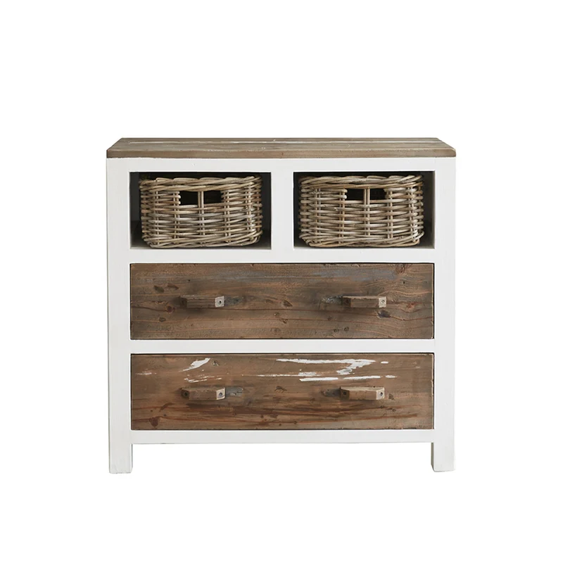 Commode en bois recyclé massif 80 cm