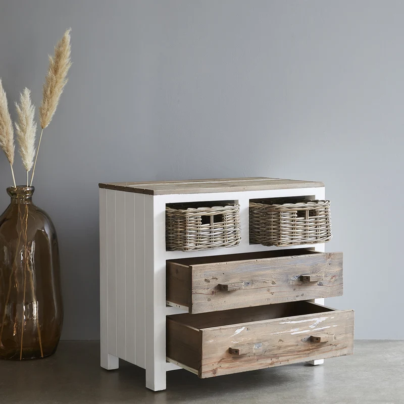 Commode en bois recyclé massif 80 cm