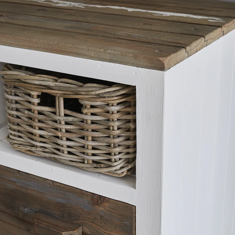 Commode en bois recyclé massif 80 cm