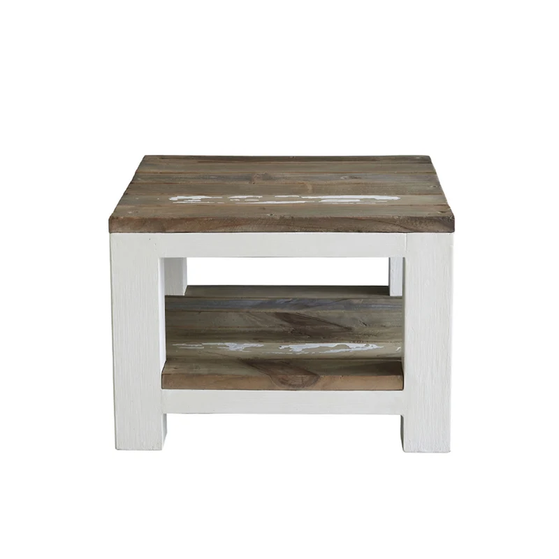 Table de chevet en bois recyclé massif 30 cm