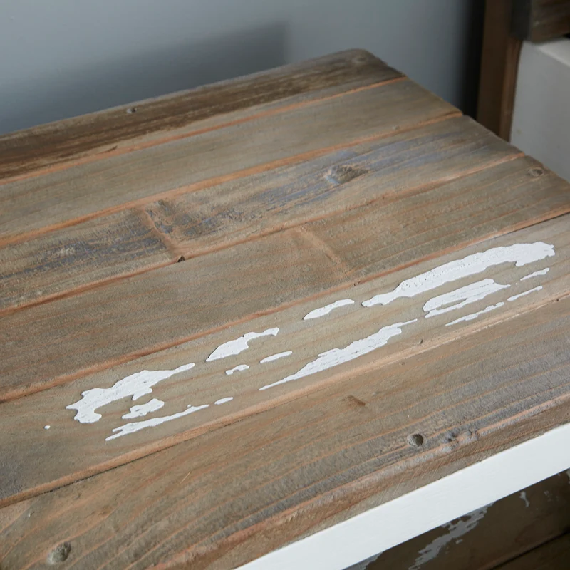Table de chevet en bois recyclé massif 30 cm