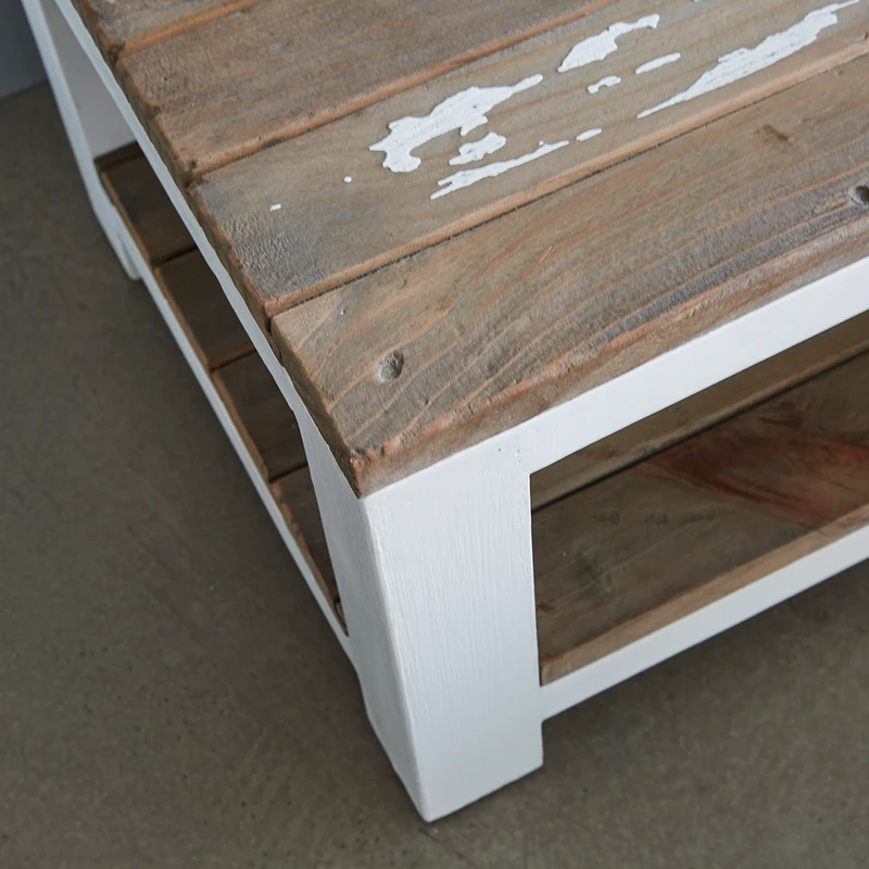 Table de chevet en bois recyclé massif 30 cm