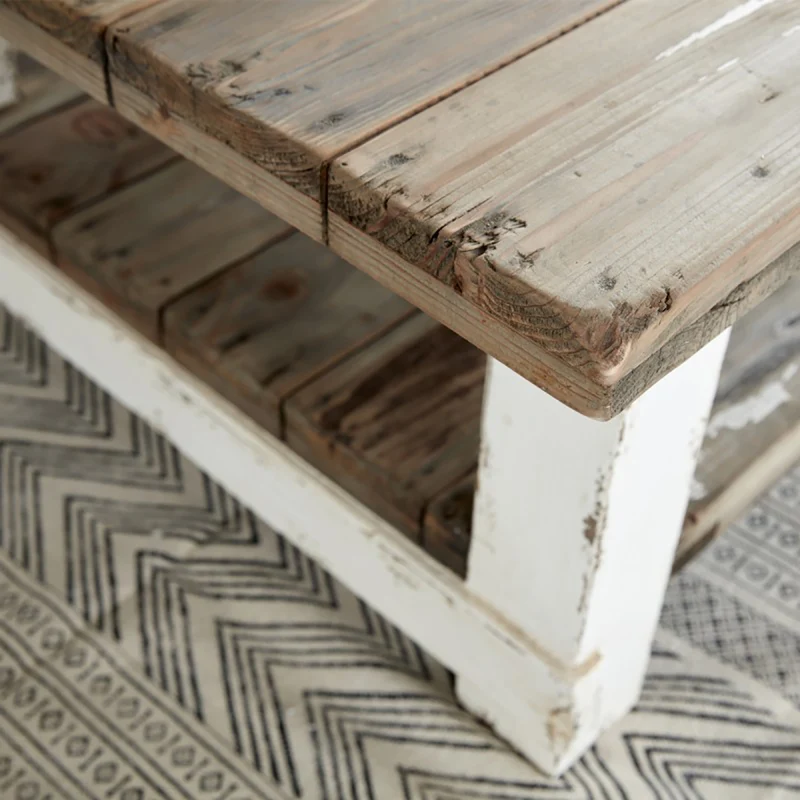 Table basse en bois recyclé massif 140 cm