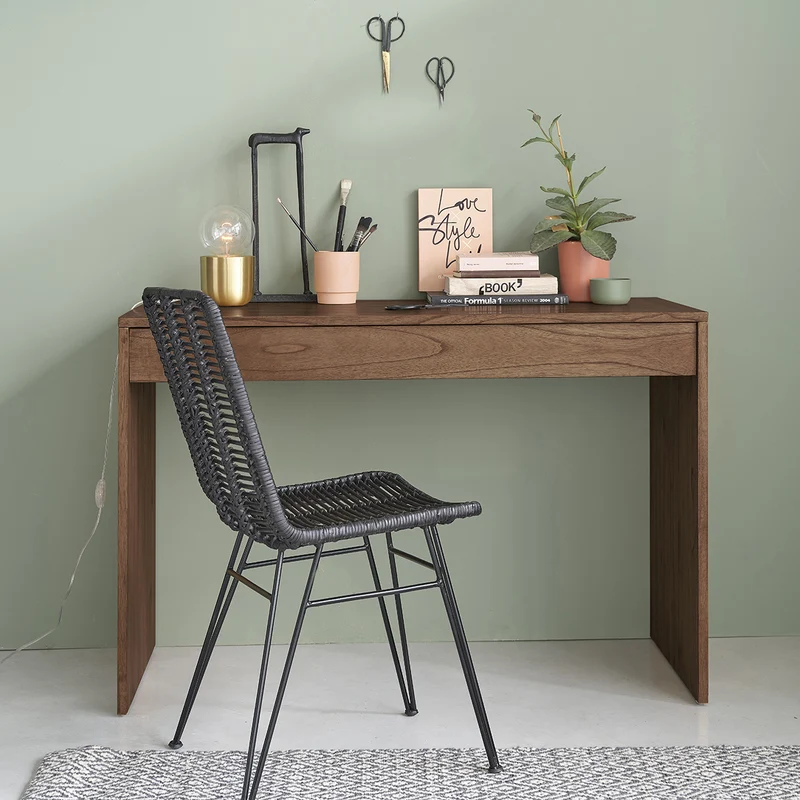 Console en mindi massif finition noyer 120 cm
