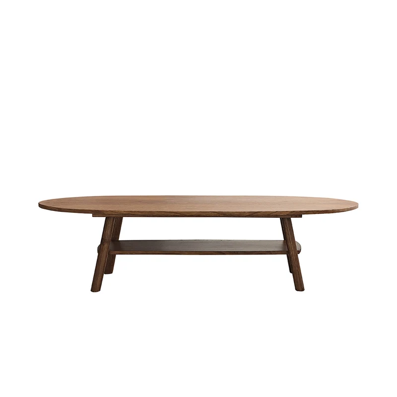 Table basse en mindi massif finition noyer 160 cm