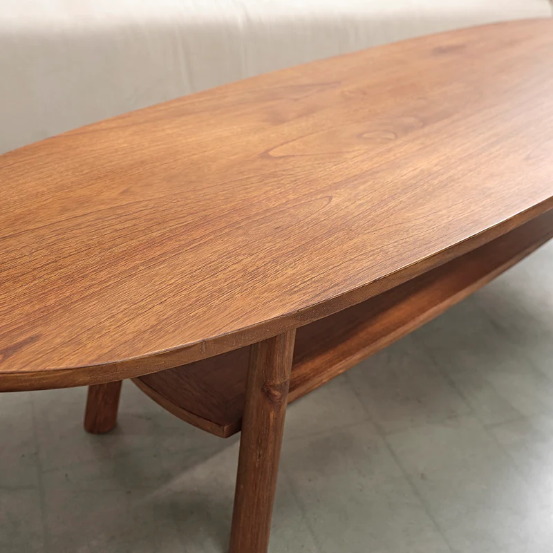 Table basse en mindi massif finition noyer 160 cm